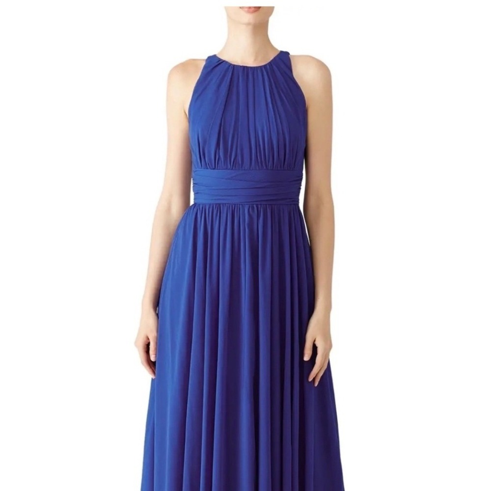 Badgley Mischka Royal Blue Halter Maxi Gown